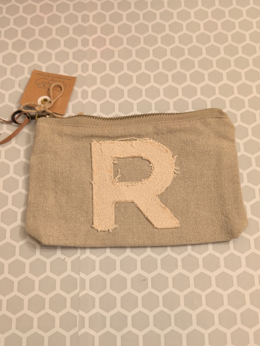 Mud Pie R Small Canvas Zipper Pouch New